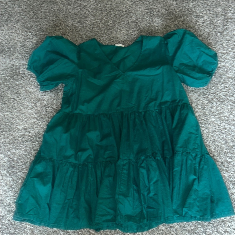 a.n.a Green Ruffled Tiered Sundress for Wedding Guest